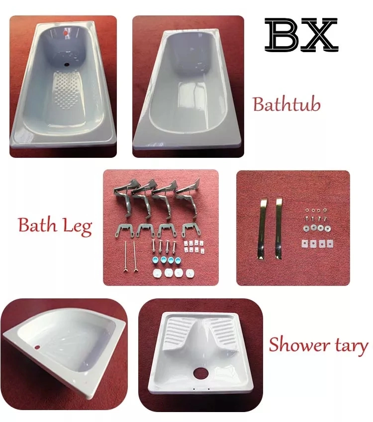 Classical Enamel Cast Iron Bathtub with Stainless Steel Case, Stainless Steel Cast Iron Skirt Bath Tubs, Apron Cast Iron Baths
