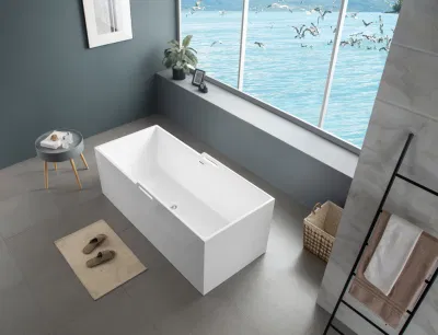 욕실 독립형 이음매 없는 매트 흰색 및 광택 있는 흰색 아크릴 욕조